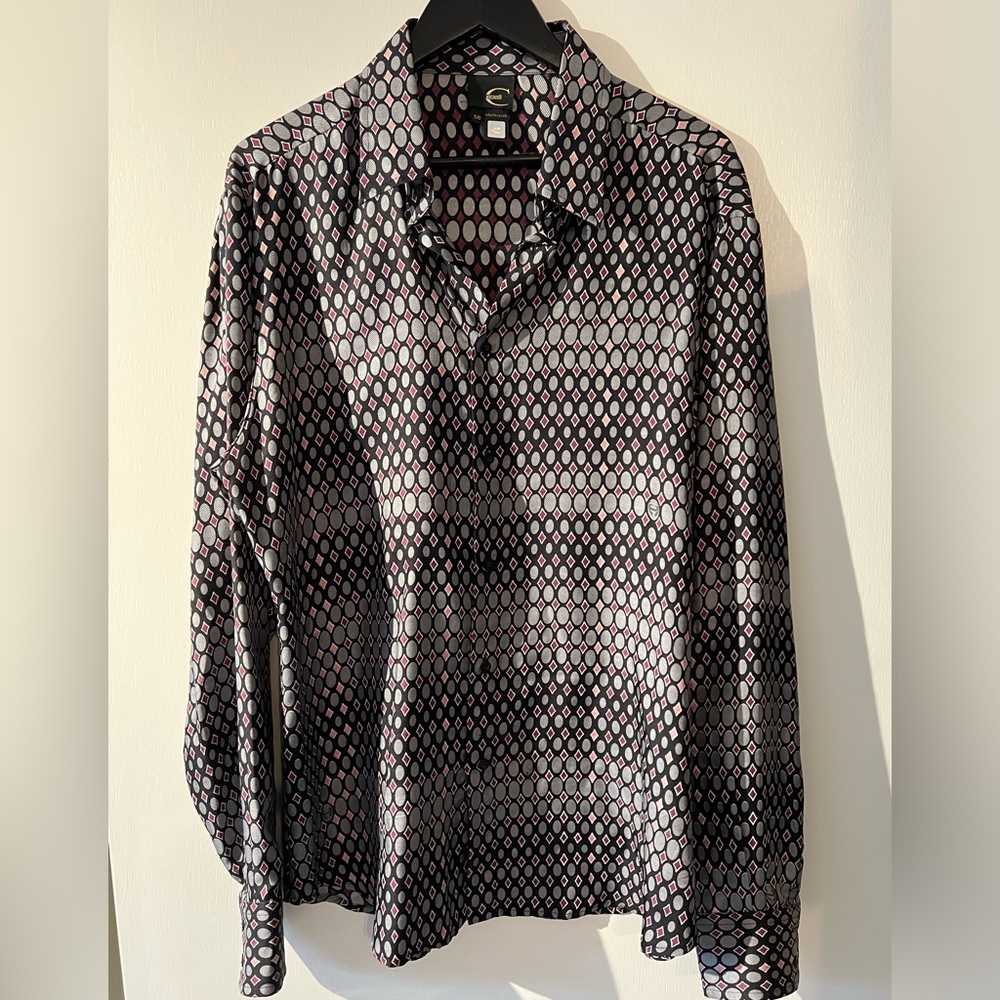 Roberto Cavalli Silk runway dress shirt Size 56 Euro NEW